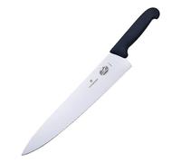 Victorinox Cuchillo de trinchar Fibrox, hoja extra afilada, acero inoxidable, apto para lavavajillas, hecho en Suiza, negro