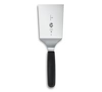 Victorinox Espátula para parrilla de acero inoxidable de 12 cm, extremo cuadrado, resistente al calor hasta 240 °C, mango ergonómico, negra
