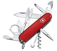 Victorinox Explorer, Navaja multiusos suiza con 16 funciones, incluyendo lupa, destornillador Phillips y tijeras, de color rojo