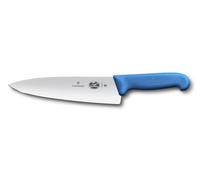 Victorinox Fibrox - Cuchillo de chef ancho universal para carne, pescado, verduras y hierbas, 20 cm, hoja recta, afilado, mango de color azul