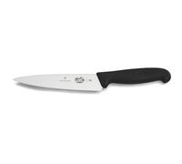 Victorinox Fibrox Cuchillo de cocina, cuchillo universal ancho para fruta y verdura, 15 cm, hoja recta, afilado, acero inoxidable, negro