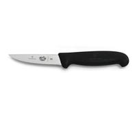 Victorinox Fibrox Cuchillo de pelar fruta y verdura, cuchillo deshuesador pequeño para carne, 10 cm, hoja recta, afilado, acero inoxidable, negro