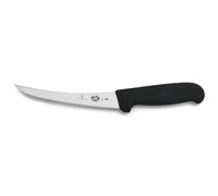 Victorinox Fibrox Cuchillo deshuesador, cuchillo de cocina afilado para todo tipo de carne, 15 cm, hoja curva, rígido, acero inoxidable, negro