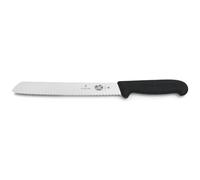 Victorinox Fibrox Cuchillo para pan con hoja dentada, cuchillo de cocina largo para repostería y pastelería, 21 cm, hoja larga, acero inoxidable, negro