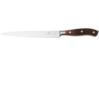 Victorinox Grand Maître, Cuchillo filetear profesional, Hoja extra afilada, afilado recto, 20 cm, Elegante mango de madera, Acero inoxidable, Marrón