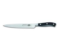 Victorinox Grand Maître, cuchillo profesional para trinchar, hoja extra afilada, afilado recto, 20 cm, mango de plástico, acero inoxidable, negro