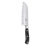 Victorinox Grand Maître, cuchillo Santoku profesional, hoja extra afilada, filo dentado, 17 cm, mango de plástico, acero inoxidable, negro