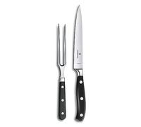 Victorinox Grand Maître, set de trinchar profesional, 2 piezas, hoja extra afilada, 20 cm, mango de plástico robusto, acero inoxidable, negro