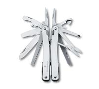 Victorinox Herramienta multifunción Swiss Tool Spirit X, 24 Funciones, Multiherramienta con Hoja bloqueable y alicate Multiuso de Punta Fina, In stuche de Piel, Color Plata