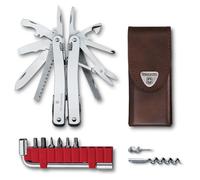 Victorinox Herramienta multifunción Swiss Tool Spirit X Plus, 35 funciones, Hecha en Suiza, multiherramienta con hoja bloqueable, in stuche de piel, color plata