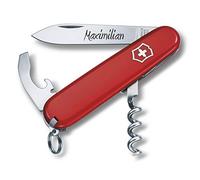 Victorinox Navaja de bolsillo Waiter con grabado, 9 funciones, regalo, navaja suiza personalizada, color rojo