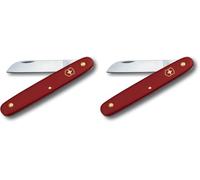 Victorinox Navaja para flores, Cuchillo jardinería, Profesionales, Hoja recta, rojo (Paquete de 2)