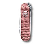 VICTORINOX Navaja suiza de bolsillo Classic Precious Alox, 5 funciones, multiherramienta con tijeras, destornillador, llavero, incl. estuche de regalo, Gentle Rose (rosa claro)