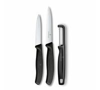 Victorinox Juego de navajas Swiss Classic 3 piezas, hoja extra afilada, Negro