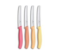 Victorinox Set de 4 Cuchillos para Tomate y Mesa, 11 cm, Hoja Dentada