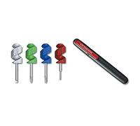 Victorinox Set de 4 miniherramientas, Destornilladores Planos, Phillips 000, Torx T4 y Conector de Tarjeta SIM & Dual One Size Afilador de Cuchillos Fabricado en Madera y Color Negro/Rojo