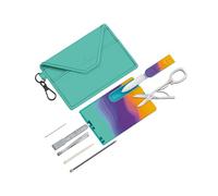 Victorinox Swiss Card Classic, 10 funciones, Swiss Made, multiherramienta para mujer, incl. tarjetero con llavero, Sydney Style (turquesa, lila)