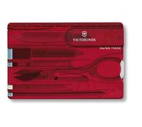 Victorinox Swiss Card Classic Multiherramienta, 10 Funciones, Rojo | Herramienta de bolsillo delgada para billetera con tijeras, bolígrafo, lima y hoja pequeña. Hecho en Suiza.