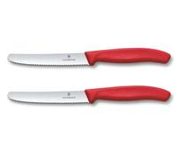 Victorinox Set 2x Cuchillo de Desayuno, Pan y Tomate, 11 cm, Filo Dentado
