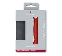 Victorinox Swiss Classic Cuchillo de picnic plegable y tabla de cortar, para fruta, verdura, panecillos, filo dentado, extra afilado, Rojo