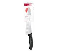 Victorinox Swiss Classic Cuchillo de trinchar con filo alveolado, fabricado en acero inoxidable, apto para el lavavajillas y de color negro