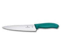 Victorinox Swiss Classic, Cuchillo de trinchar profesional, hoja extra afilada, afilado recto, 19 cm, mango de plástico, acero inoxidable, Verde