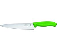Victorinox Swiss Classic, Cuchillo de trinchar profesional, hoja extra afilada, afilado recto, 19 cm, mango de plástico, acero inoxidable, Verde
