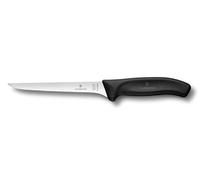 Victorinox Swiss Classic, cuchillo deshuesador profesional, hoja extra afilada, afilado recto, 15 cm, mango de plástico, acero inoxidable, negro