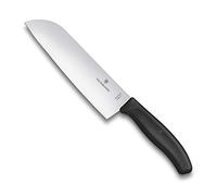 Victorinox Cuchillo Santoku Swiss Classic – Filo recto, hoja extra afilada, acero inoxidable, negro