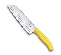 Victorinox Cuchillo Santoku Swiss Classic, 17 cm, hoja extra afilada, acero inoxidable, amarillo