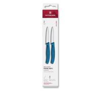 Victorinox Swiss Classic Juego de 2 Cuchillos Peladores de 8 cm, Azul