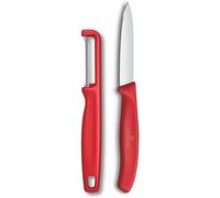 Victorinox Swiss Classic Juego de Cuchillo y Pelador para Verduras, Rojo