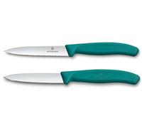Victorinox Swiss Classic Juego de Cuchillos para Tomate y Pelar, 2 pz | Hojas de acero inoxidable extra afiladas con filo de sierra y punta, mangos de polipropileno ergonómicos, Swiss Made