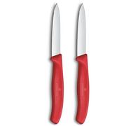 Victorinox Swiss Classic Juego de Cuchillos Peladores, 8 cm, Rojo, 2 Piezas