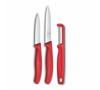 Victorinox Swiss Classic Juego de Cuchillos, 3 Piezas, Rojo