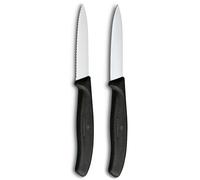 Victorinox Swiss Classic Set de 2 Cuchillos para Verdura y Tomate, Negro