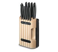 Victorinox Swiss Classic Soporte con 11 cuchillos, incluyendo cuchillo de cocina y pelador, de madera