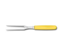 Victorinox Swiss Classic, Tenedor profesional para trinchar, Hoja extra afilada, 15 cm, Mango robusto de plástico, Acero inoxidable, amarillo