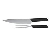 Victorinox Swiss Modern Carving Set de 2 piezas en negro con cuchillo de 22 cm y tenedor de 15 cm