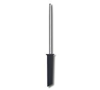 Victorinox Swiss Modern Chaira de acero para afilar, 23 cm, superficie de corte de mediana a fina, redonda, hasta 65 HRC, negro