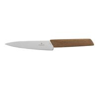 Victorinox Navaja profesional Swiss Modern – Hoja extra afilada 15 cm, mango de madera marrón