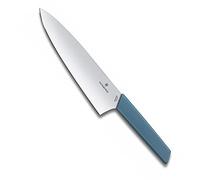 Victorinox Swiss Modern Cuchillo de trinchar, filo recto, hoja extra ancha, acero, color azul