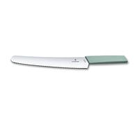 Victorinox Swiss Modern Cuchillo para pan y pastelería con filo dentado, 26 cm, hoja de acero inoxidable, mango ergonómico de plástico, azul