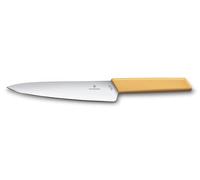 Victorinox Swiss Modern Cuchillo trinchar carne, afilado recto, hoja larga de acero inoxidable de 25 cm, mango ergonómico de plástico, amarillo