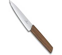 Victorinox Navaja profesional Swiss Modern – Hoja extra afilada 15 cm, mango de madera marrón