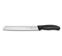 Victorinox Cuchillo para pan Swiss Classic – Hoja dentada extra afilada 21 cm, mango plástico negro