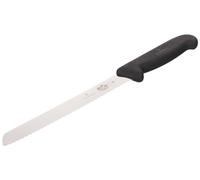 Victorinox Well Cuchillo de cocina, cuchillo de pan. Cuchillo de aluminio Fibrox de 21 cm, color negro