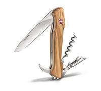 Victorinox Navaja suiza Wine Master – mango de madera de olivo, funda de cuero, 6 funciones, verde