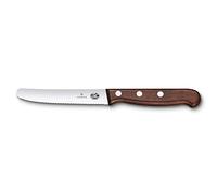 Victorinox Wood Cuchillo para tomates y de mesa, 11 cm, mango ergonómico de madera y filo dentado, hoja de acero inoxidable, madera de arce modificada