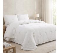 Victorio & Lucchino Colcha Bordada Elegante con Fundas de Cojín a Juego - Diseño Premium Sofisticado para Dormitorio - Modelo Luciana (Blanco, Cama 90cm)